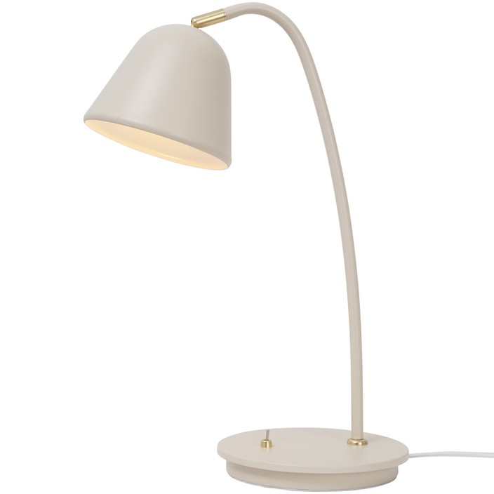 Stolová lampička vo vintage dizajne s mosadznými detailmi, to je Nordlux Fleur. Vďaka nastaviteľnej hlave ju ľahko nasmerujete požadovaným smerom. (biela)