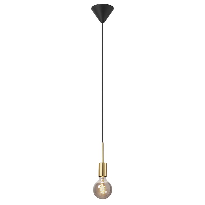 Závesné dekoratívne svetlo Paco od Nordluxu v čiernom alebo mosadznom variante. Ideálne v kombinácii s dekoratívnou žiarovkou.   (mosadz (rozbalené))