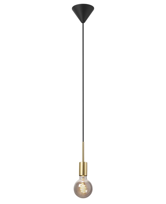Závesné dekoratívne svetlo Paco od Nordluxu v čiernom alebo mosadznom variante. Ideálne v kombinácii s dekoratívnou žiarovkou.  