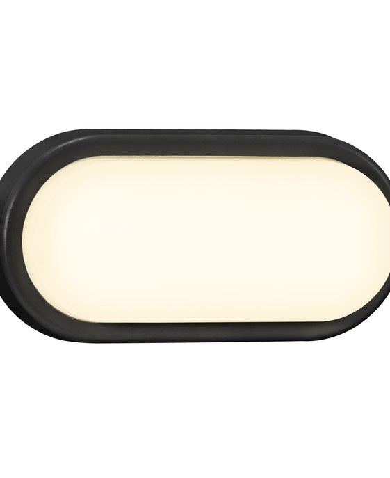 Vonkajšie nástenné a stropné, jednoduché a funkčné LED svetlo Nordlux Cuba Energy Oval použiteľné aj v interiéri, dostupné vo dvoch farbách, čiernej a bielej