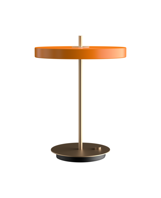 Elegantná dizajnová stolová lampa so zabudovaným LED panelom a difúzorom obsahujúca skrytý USB port na nabíjanie mobilného telefónu
