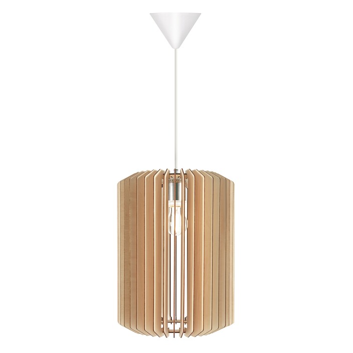 Dizajnové závesné svetlo Asti od Nordluxu tvoria drevené lamely, ktoré budú vyzerať skvele v kombinácii s dizajnovou žiarovkou. ( Priemer: Ø30cm)