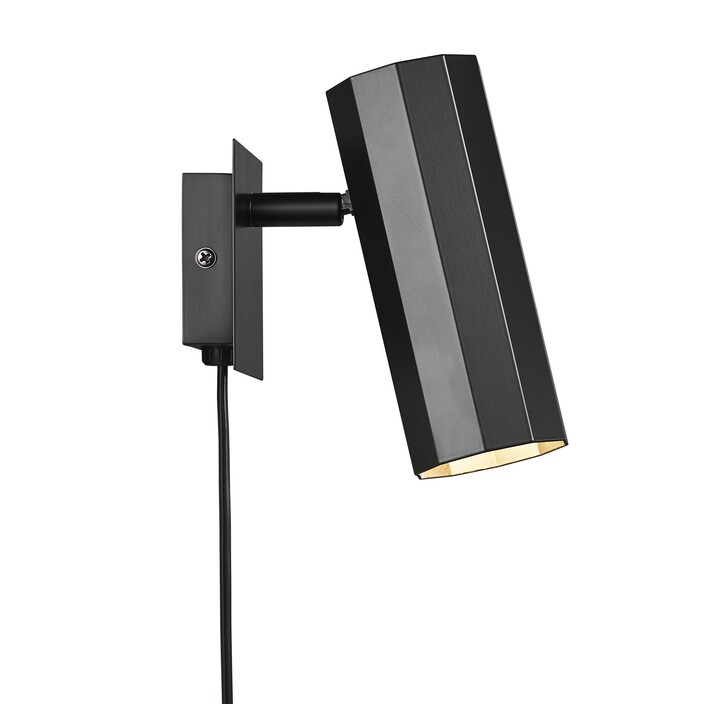 Nástenné svetlo Alanis v tvare degakóna v dizajnovom vyhotovení vo dvoch farebných variantoch. (čierna)