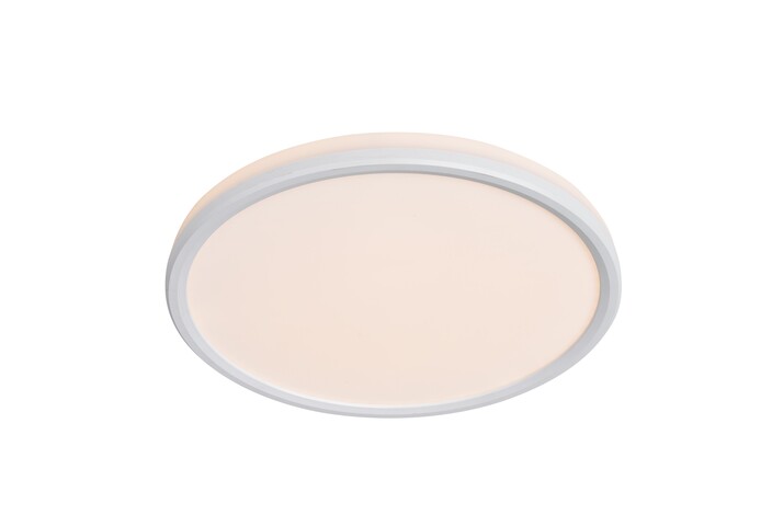 Ultratenké stropné svietidlo v okrúhlom klasickom dizajne s nastaviteľnou farebnou teplotou, farbou a svetelným tokom v bielom a čiernom vyhotovení. (biela)
